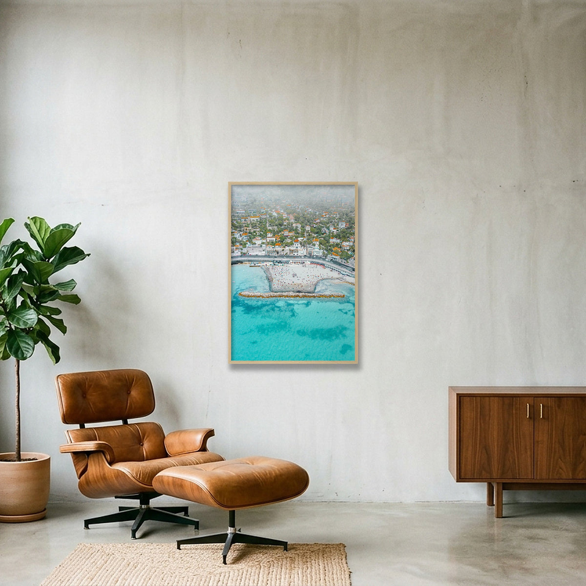 Latitude Bleue — 59×84cm, 23×33" Oak Frame