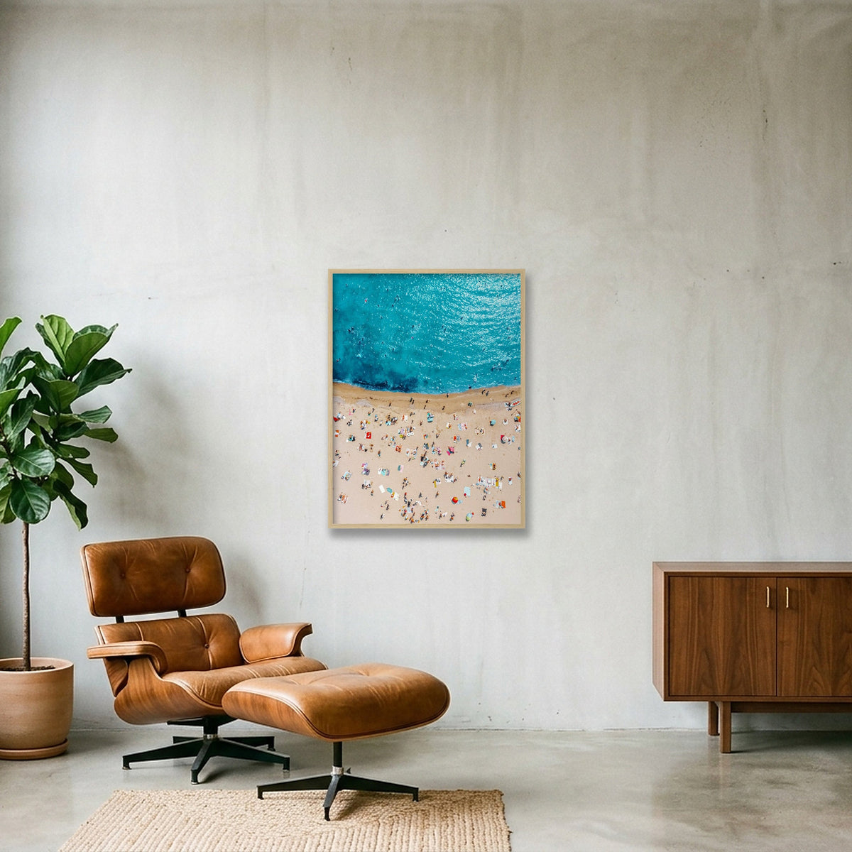 Frontière méditerranéenne  — 60×80cm, 24×31" Oak Frame